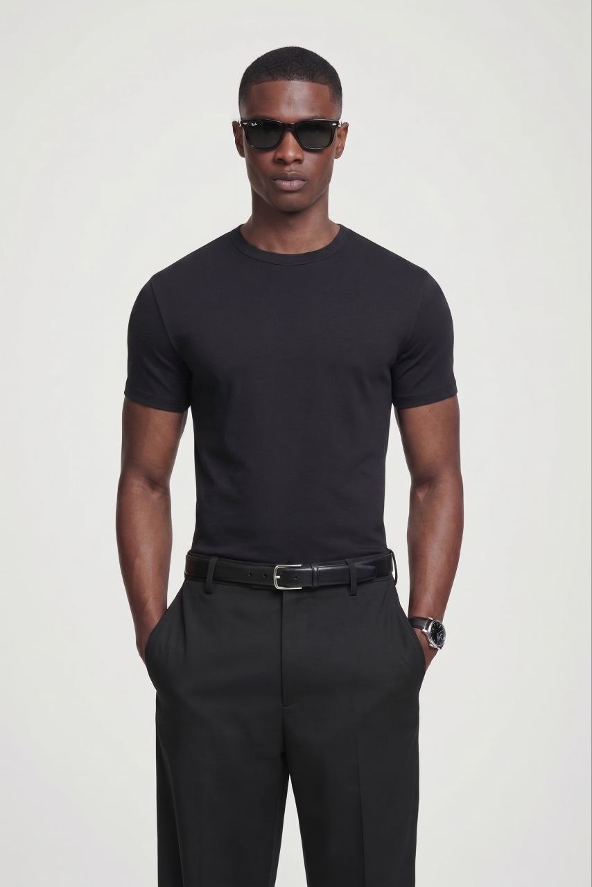 Obsidyen Siyah Defined T-Shirt