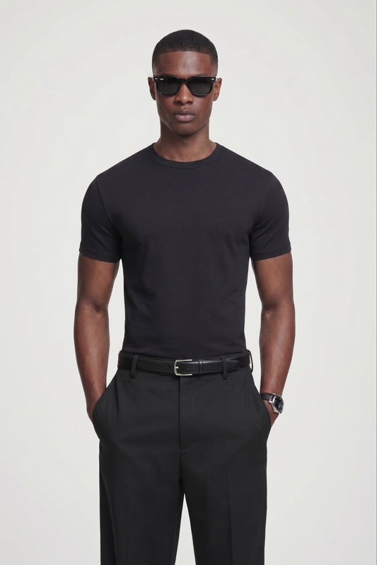 Obsidyen Siyah Defined T-Shirt