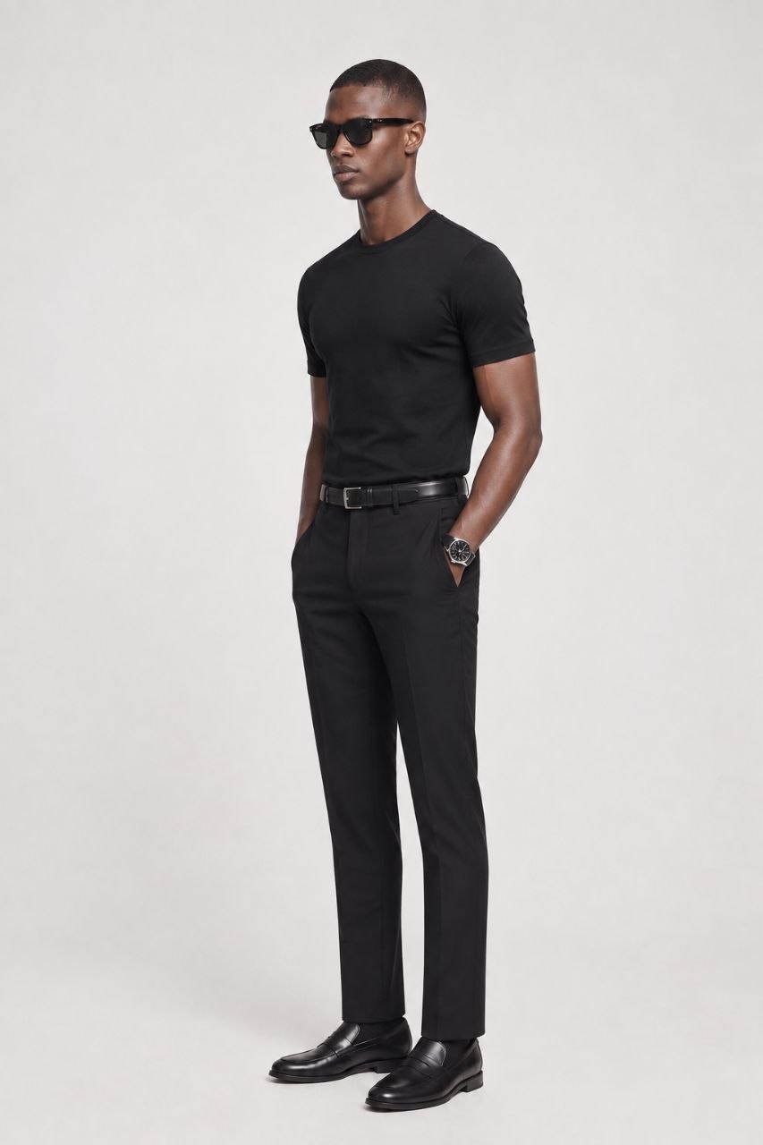 Obsidyen Siyah Defined T-Shirt