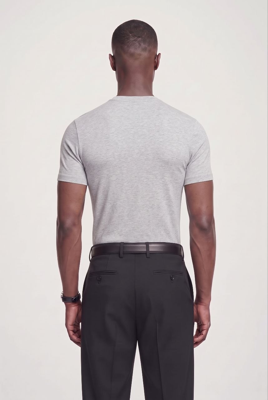 Silver Melange Defined T-Shirt